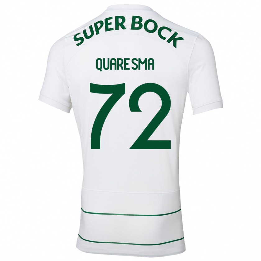 Kandiny Mujer Camiseta Eduardo Quaresma #72 Blanco 2ª Equipación 2023/24 La Camisa