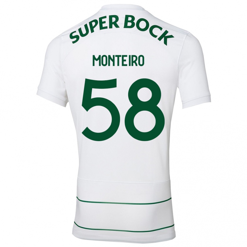 Kandiny Mujer Camiseta David Monteiro #58 Blanco 2ª Equipación 2023/24 La Camisa