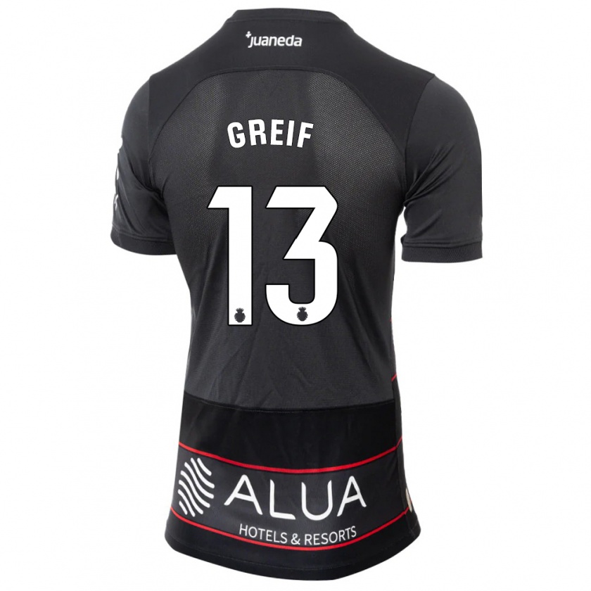 Kandiny Donna Maglia Dominik Greif #13 Nero Kit Gara Away 2023/24 Maglietta