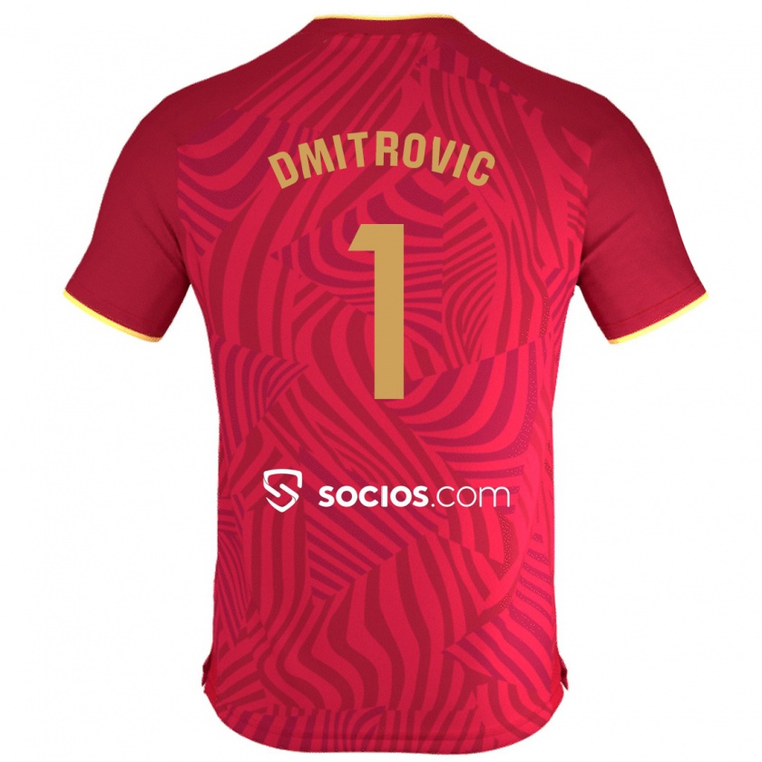 Kandiny Donna Maglia Marko Dmitrović #1 Rosso Kit Gara Away 2023/24 Maglietta