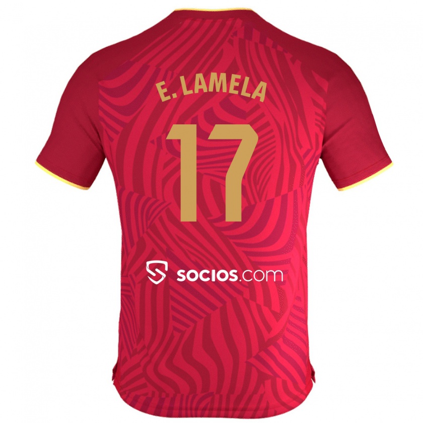 Kandiny Donna Maglia Erik Lamela #17 Rosso Kit Gara Away 2023/24 Maglietta