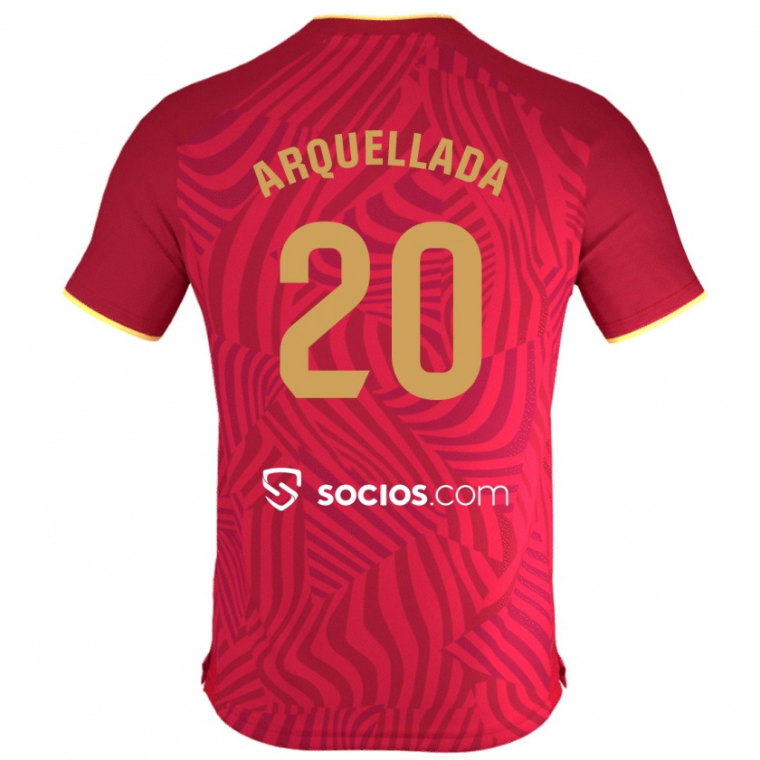 Kandiny Donna Maglia Álvaro Arquellada #20 Rosso Kit Gara Away 2023/24 Maglietta