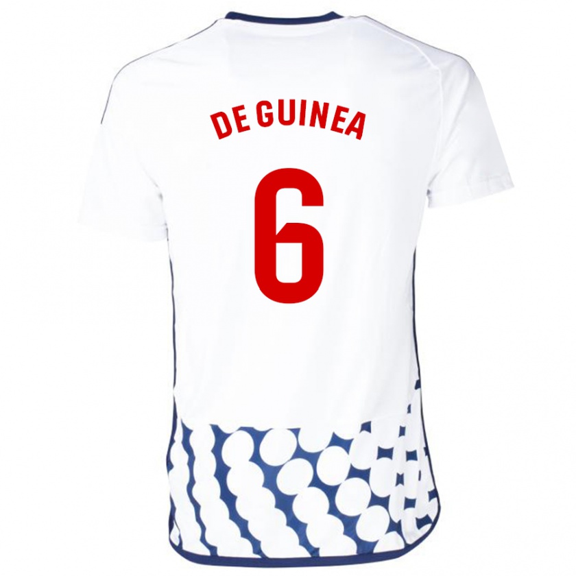 Kandiny Donna Maglia Asier Ortiz De Guinea #6 Bianco Kit Gara Away 2023/24 Maglietta