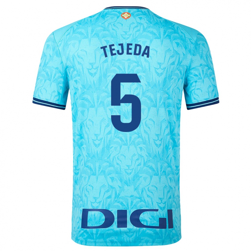 Kandiny Dames Diego Tejeda #5 Hemelsblauw Uitshirt Uittenue 2023/24 T-Shirt België