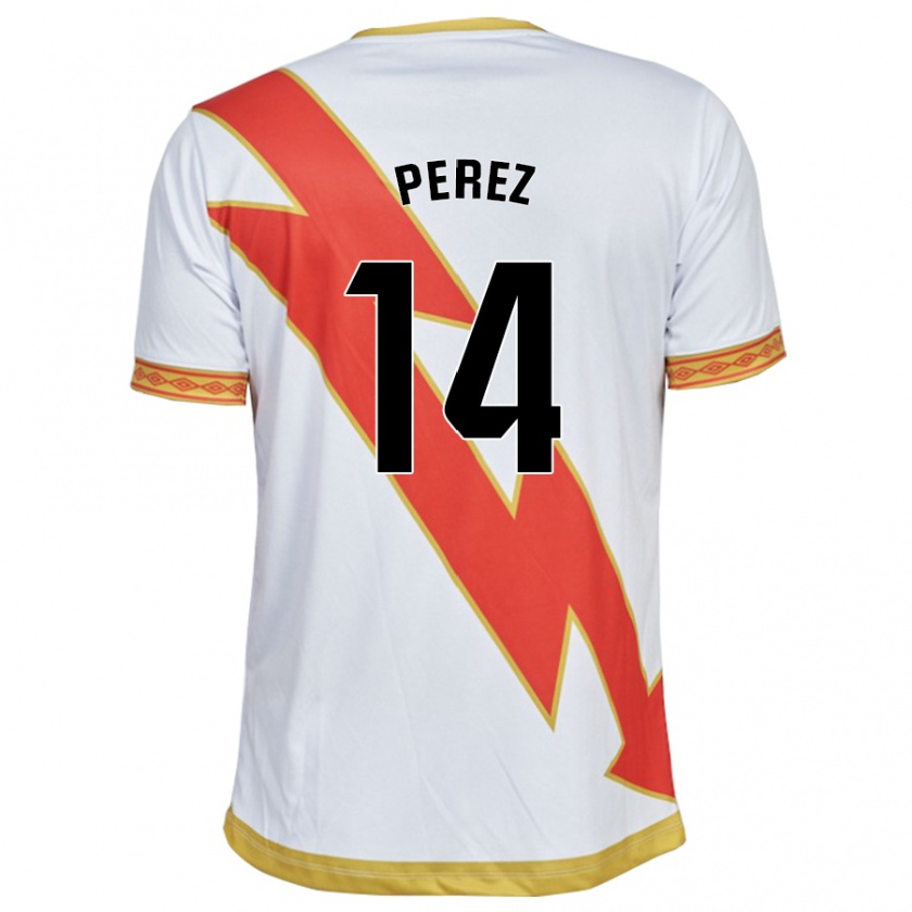 Kandiny Niño Camiseta Kike Pérez #14 Blanco 1ª Equipación 2023/24 La Camisa