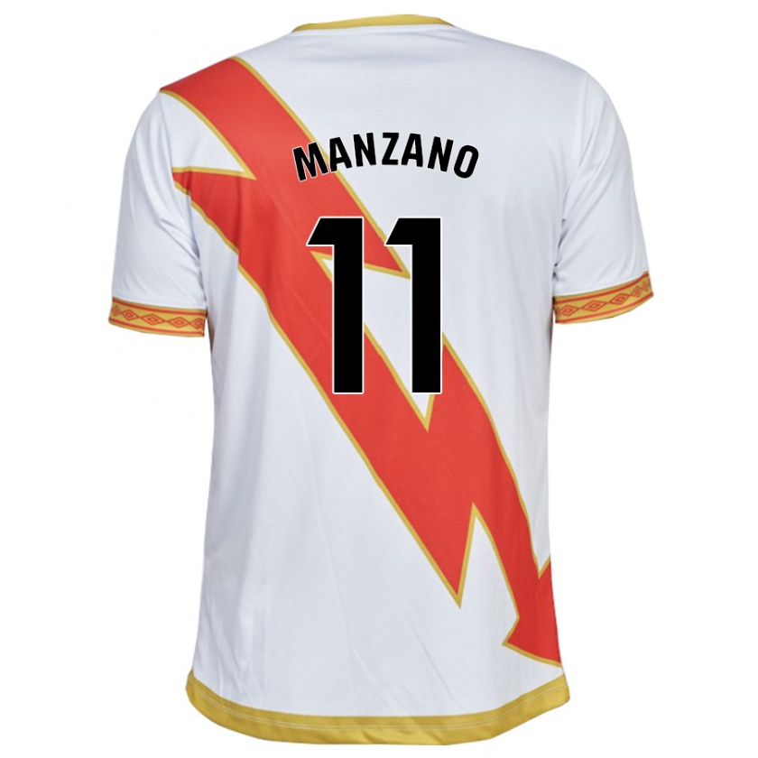 Kandiny Niño Camiseta Sergio Manzano #11 Blanco 1ª Equipación 2023/24 La Camisa