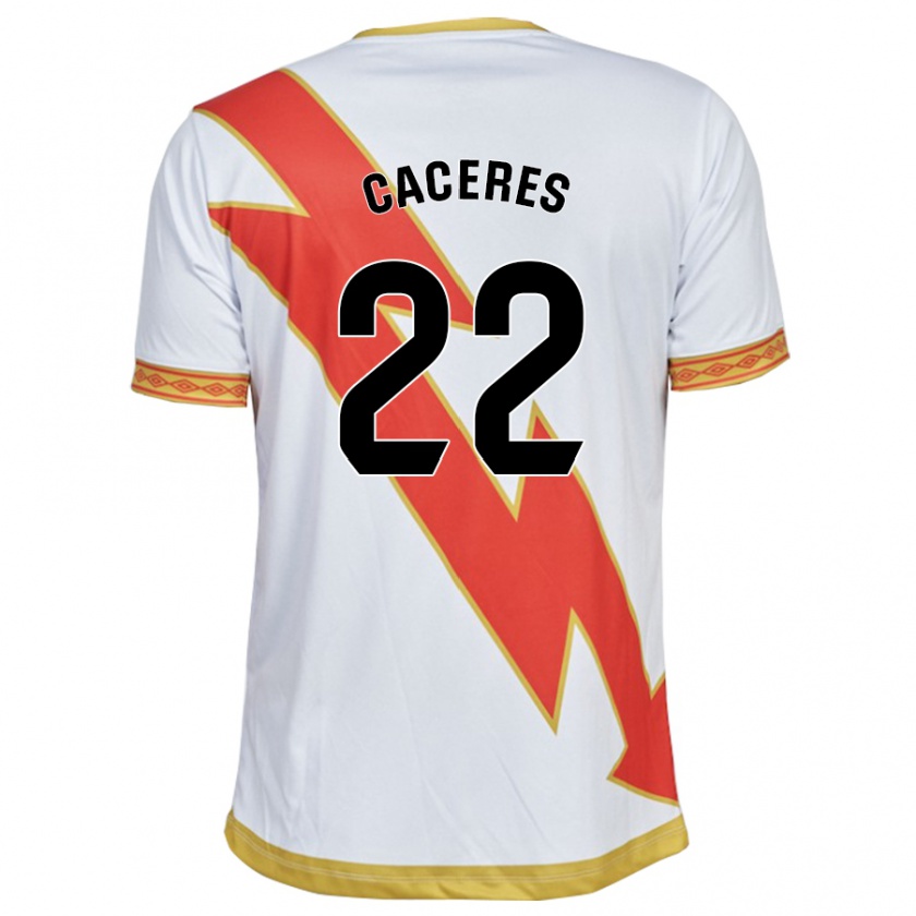 Kandiny Niño Camiseta Daniel Cáceres #22 Blanco 1ª Equipación 2023/24 La Camisa