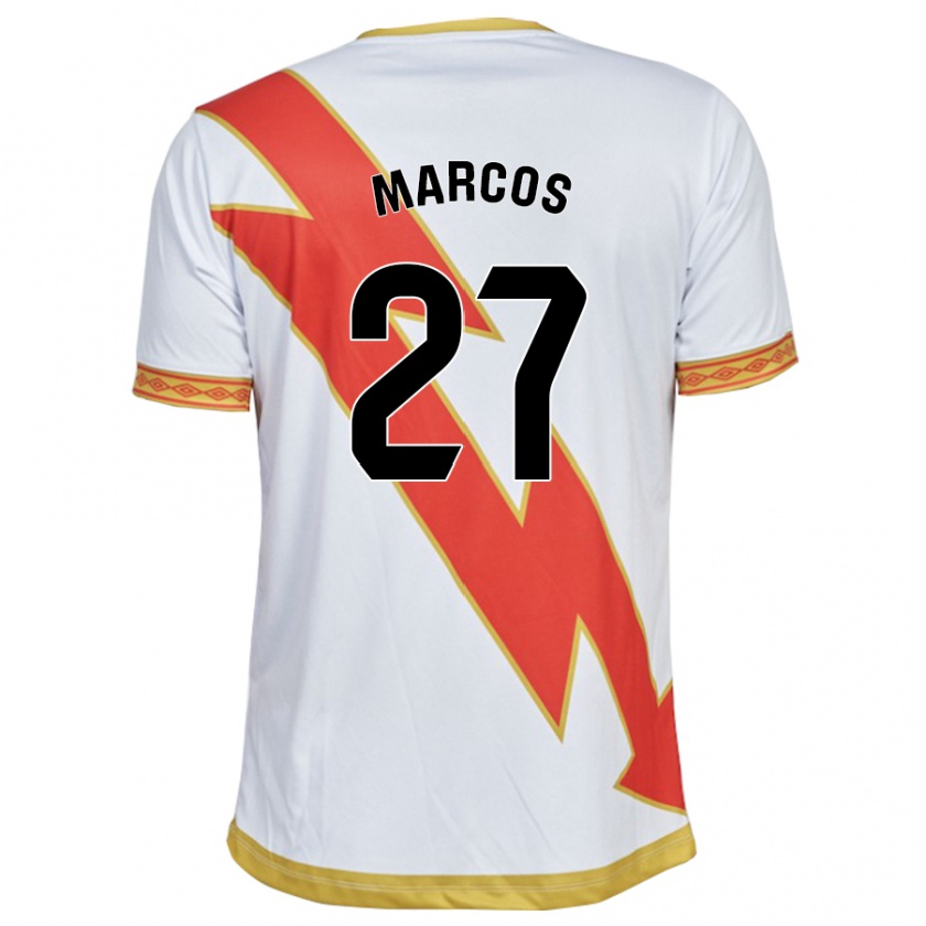 Kandiny Niño Camiseta Álvaro Marcos #27 Blanco 1ª Equipación 2023/24 La Camisa