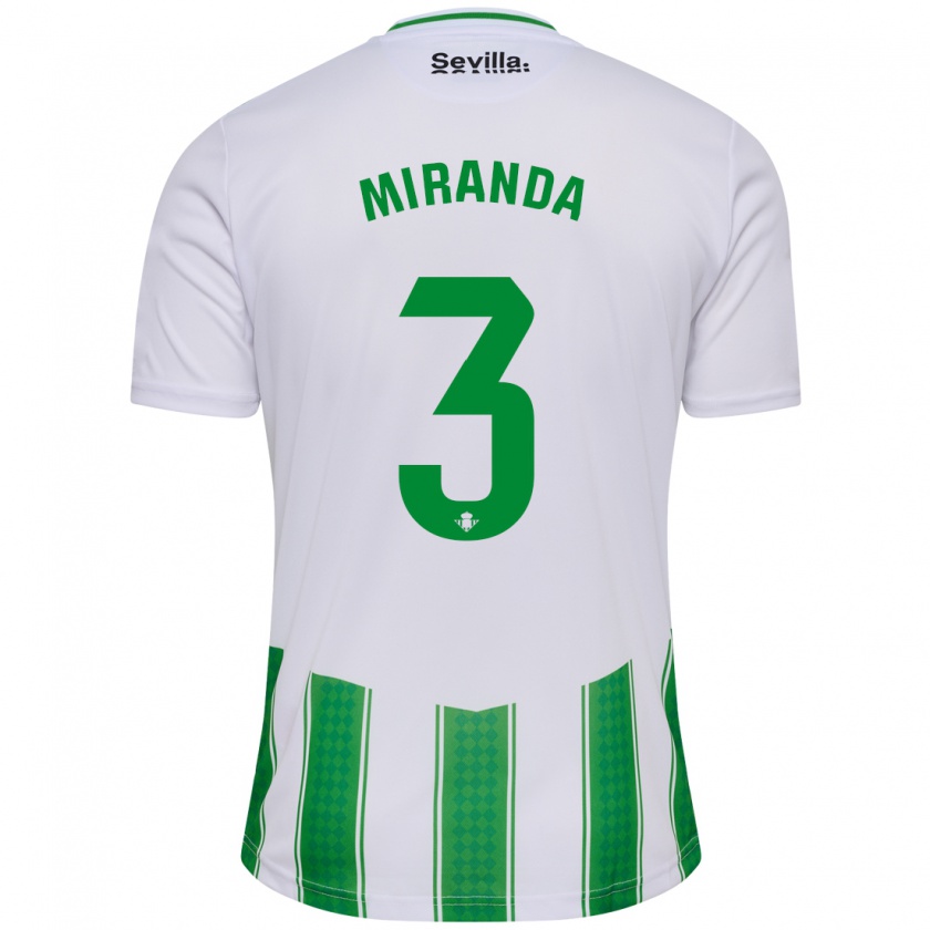 Kandiny Niño Camiseta Juan Miranda #3 Blanco 1ª Equipación 2023/24 La Camisa