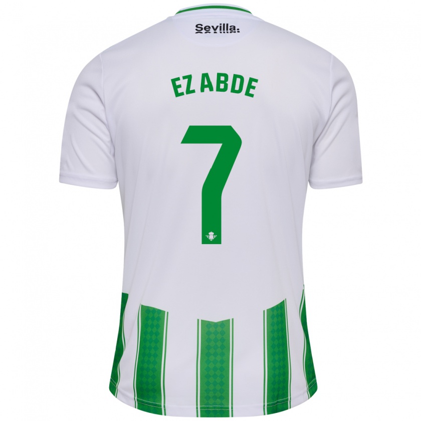 Kandiny Niño Camiseta Abde Ezzalzouli #7 Blanco 1ª Equipación 2023/24 La Camisa