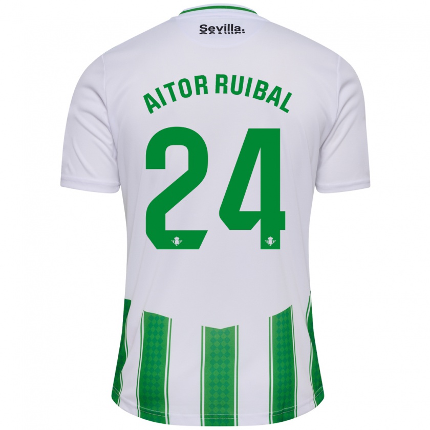 Kandiny Niño Camiseta Aitor Ruibal #24 Blanco 1ª Equipación 2023/24 La Camisa