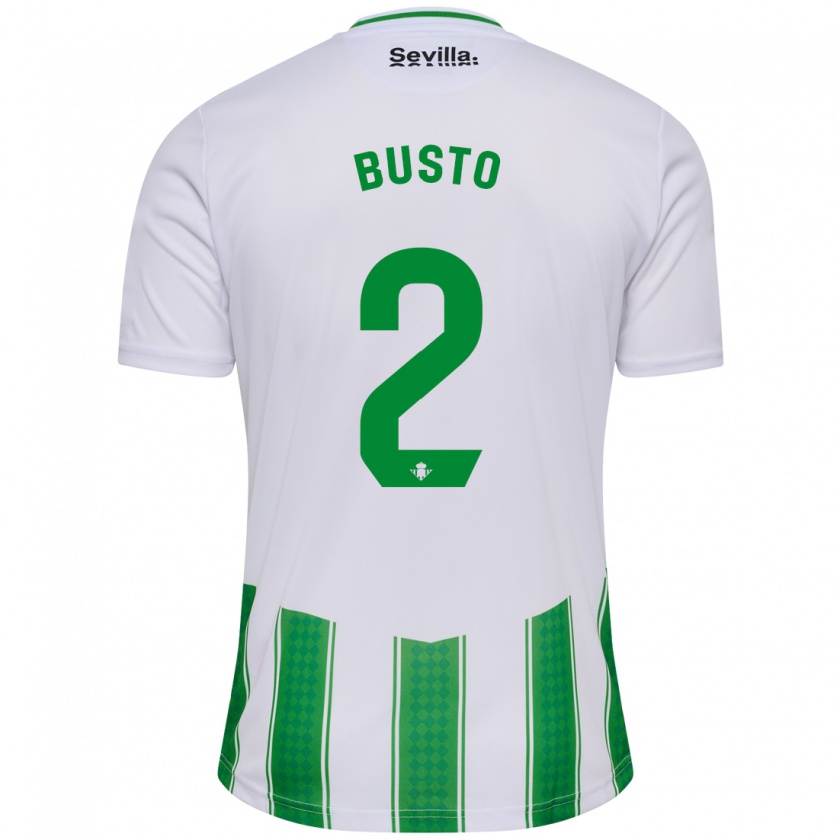 Kandiny Niño Camiseta Pablo Busto #2 Blanco 1ª Equipación 2023/24 La Camisa