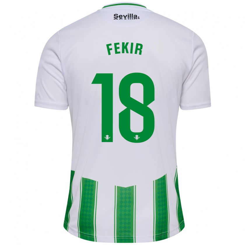 Kandiny Niño Camiseta Yassin Fekir #18 Blanco 1ª Equipación 2023/24 La Camisa