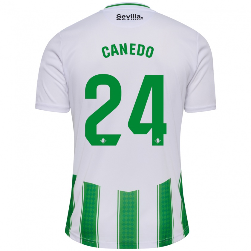 Kandiny Niño Camiseta Damián Canedo #24 Blanco 1ª Equipación 2023/24 La Camisa