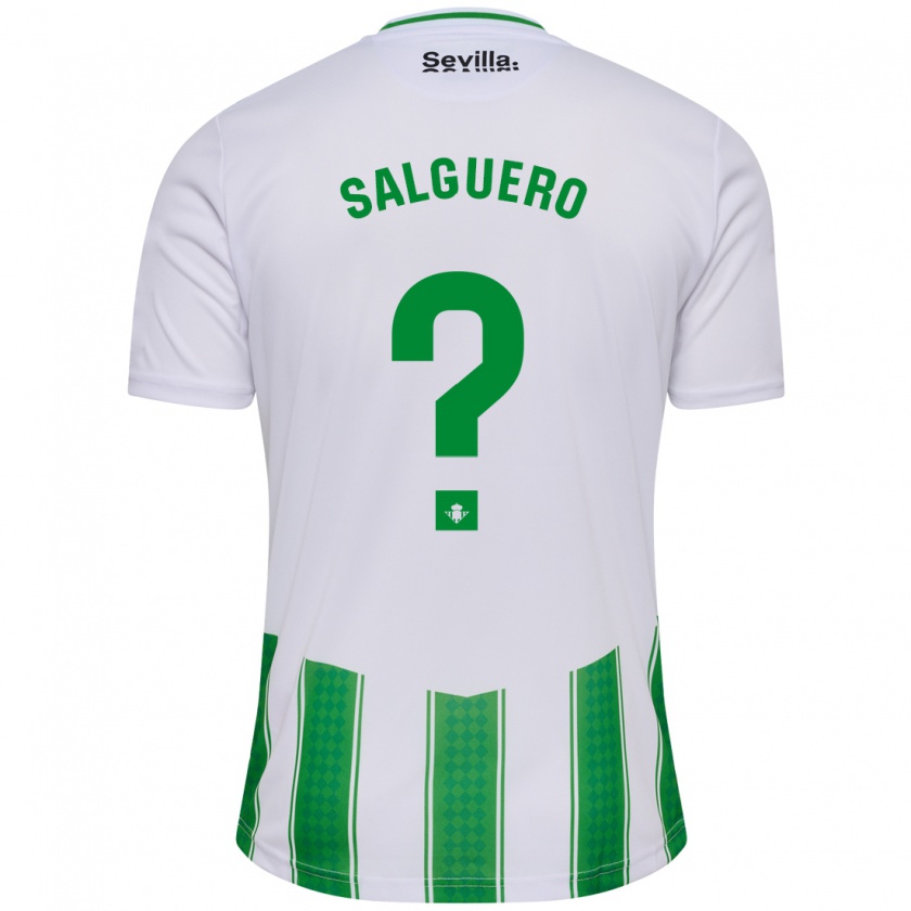 Kandiny Niño Camiseta Antonio Salguero #0 Blanco 1ª Equipación 2023/24 La Camisa