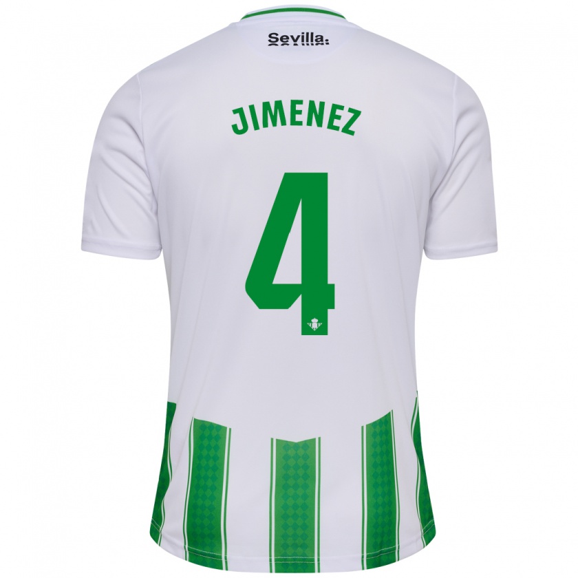 Kandiny Niño Camiseta María Jiménez Gutiérrez #4 Blanco 1ª Equipación 2023/24 La Camisa