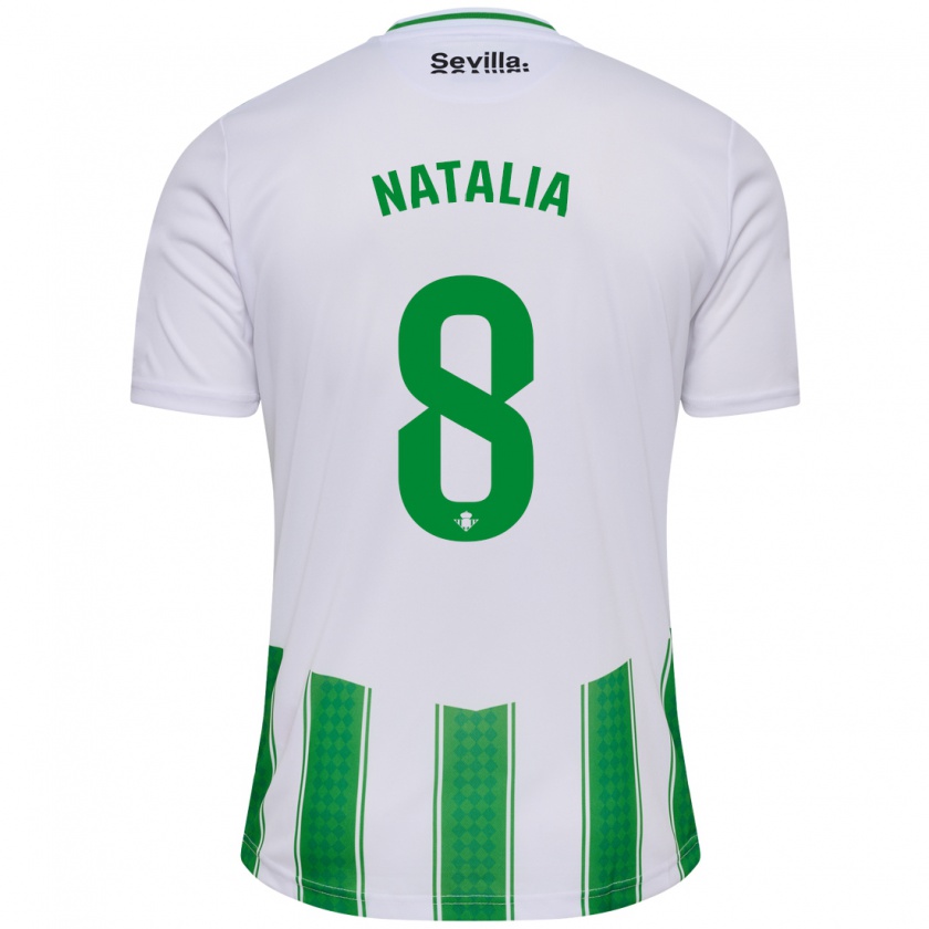 Kandiny Niño Camiseta Natalia Montilla Martinez #8 Blanco 1ª Equipación 2023/24 La Camisa