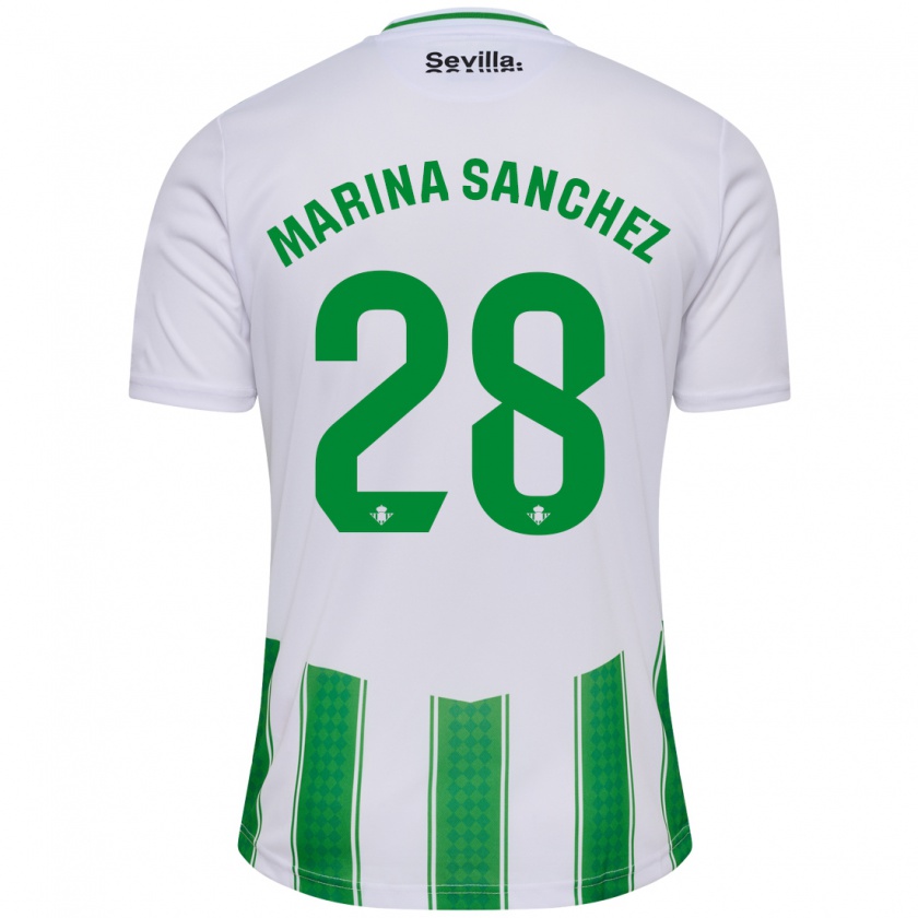 Kandiny Niño Camiseta Marina Sánchez #28 Blanco 1ª Equipación 2023/24 La Camisa