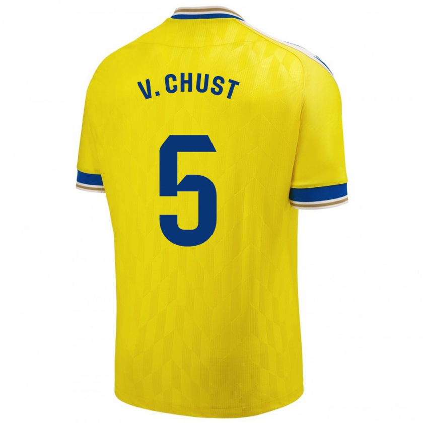 Kandiny Bambino Maglia Víctor Chust #5 Giallo Kit Gara Home 2023/24 Maglietta