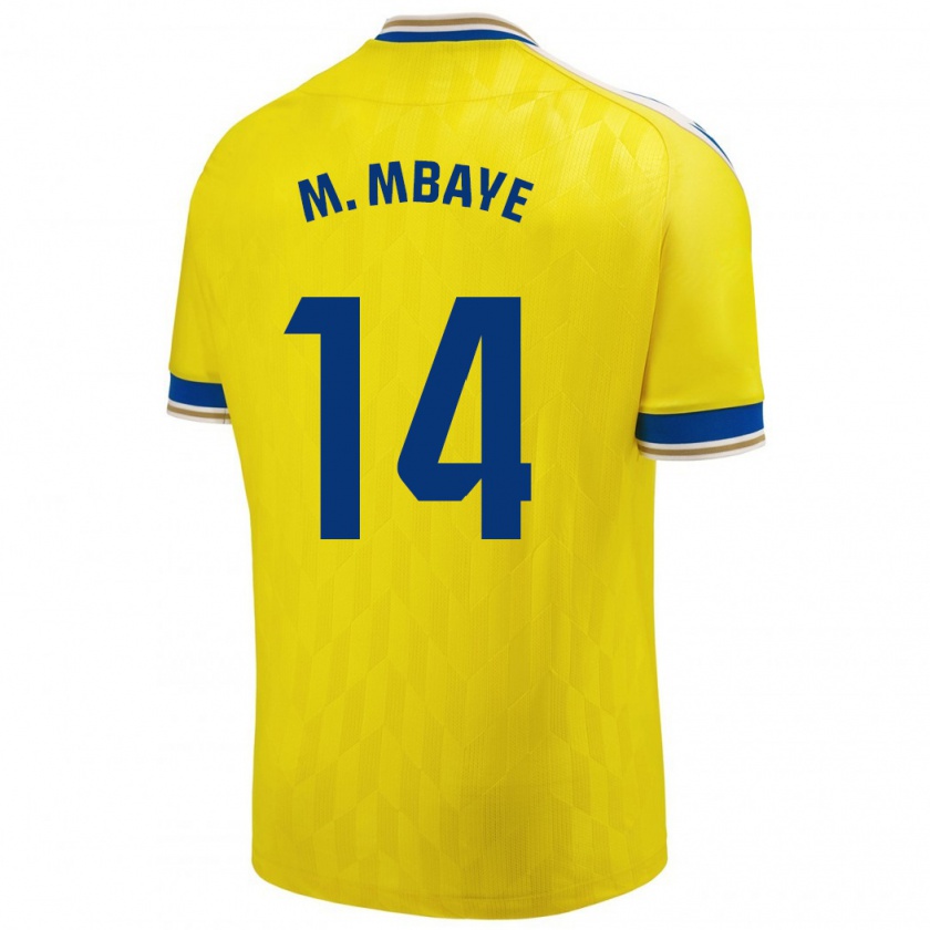 Kandiny Niño Camiseta Momo Mbaye #14 Amarillo 1ª Equipación 2023/24 La Camisa México