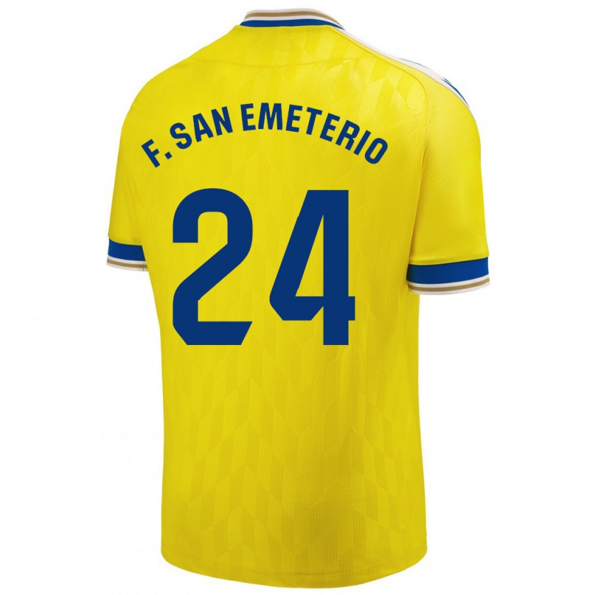 Kandiny Kinderen Fede San Emeterio #24 Geel Thuisshirt Thuistenue 2023/24 T-Shirt België