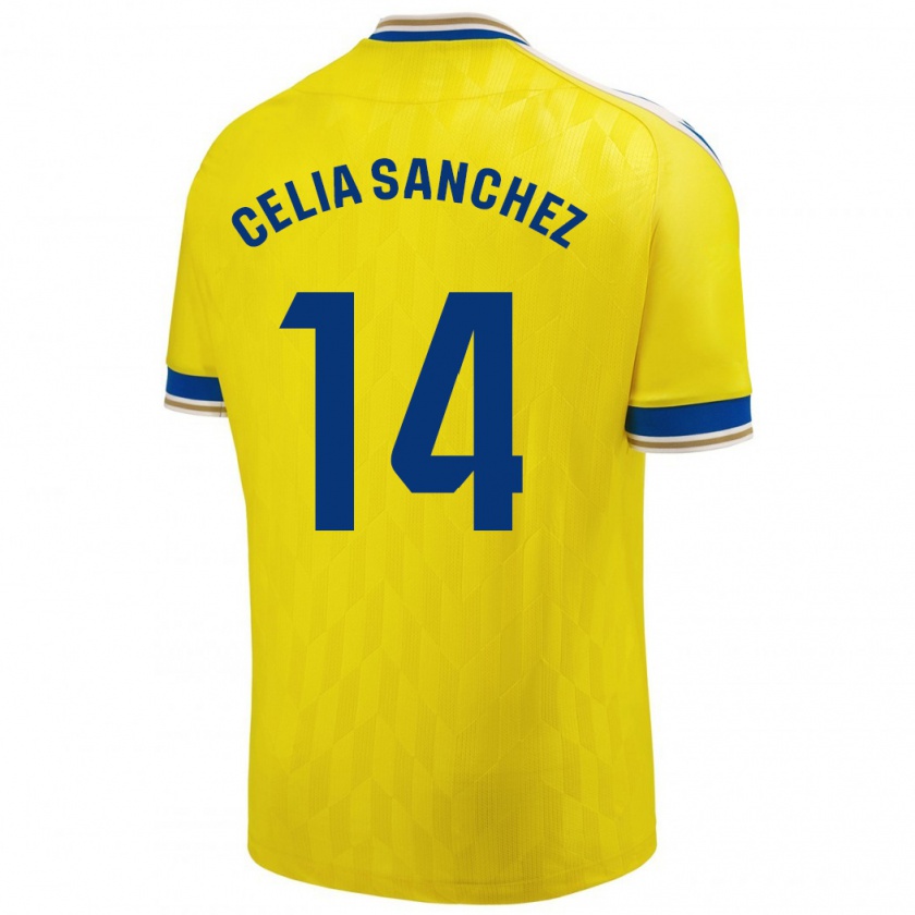 Kandiny Niño Camiseta Celia Sánchez García #14 Amarillo 1ª Equipación 2023/24 La Camisa México