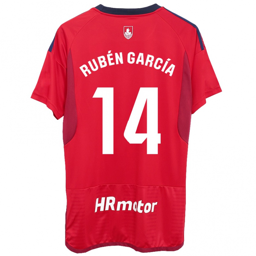 Kandiny Kinderen Rubén García #14 Rood Thuisshirt Thuistenue 2023/24 T-Shirt België