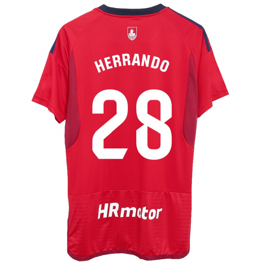 Kandiny Niño Camiseta Jorge Herrando #28 Rojo 1ª Equipación 2023/24 La Camisa