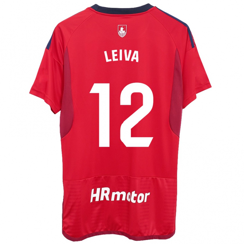 Kandiny Kinderen Álvaro Leiva #12 Rood Thuisshirt Thuistenue 2023/24 T-Shirt België