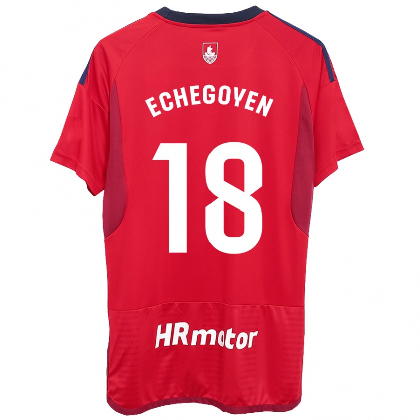 Kandiny Kinderen Mauro Echegoyen #18 Rood Thuisshirt Thuistenue 2023/24 T-Shirt België