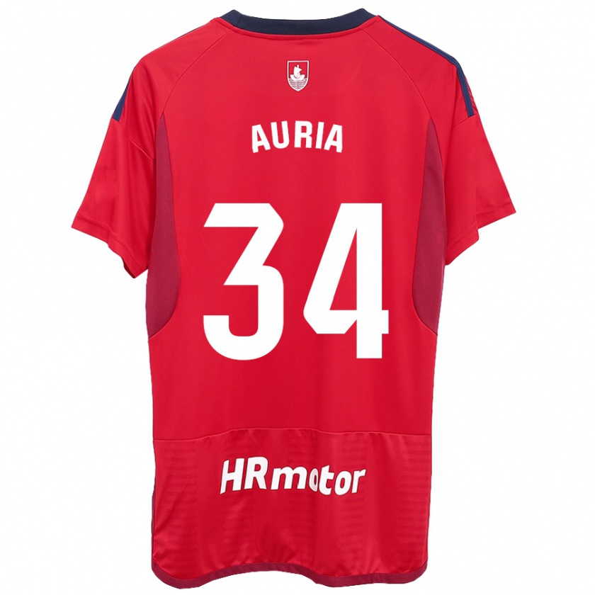 Kandiny Bambino Maglia Miguel Auria #34 Rosso Kit Gara Home 2023/24 Maglietta