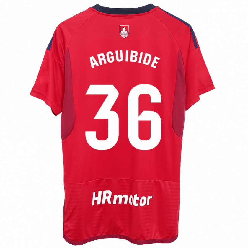 Kandiny Kinderen Iñigo Arguibide #36 Rood Thuisshirt Thuistenue 2023/24 T-Shirt België