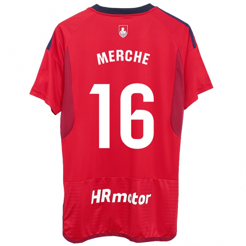 Kandiny Bambino Maglia Merche Izal García #16 Rosso Kit Gara Home 2023/24 Maglietta