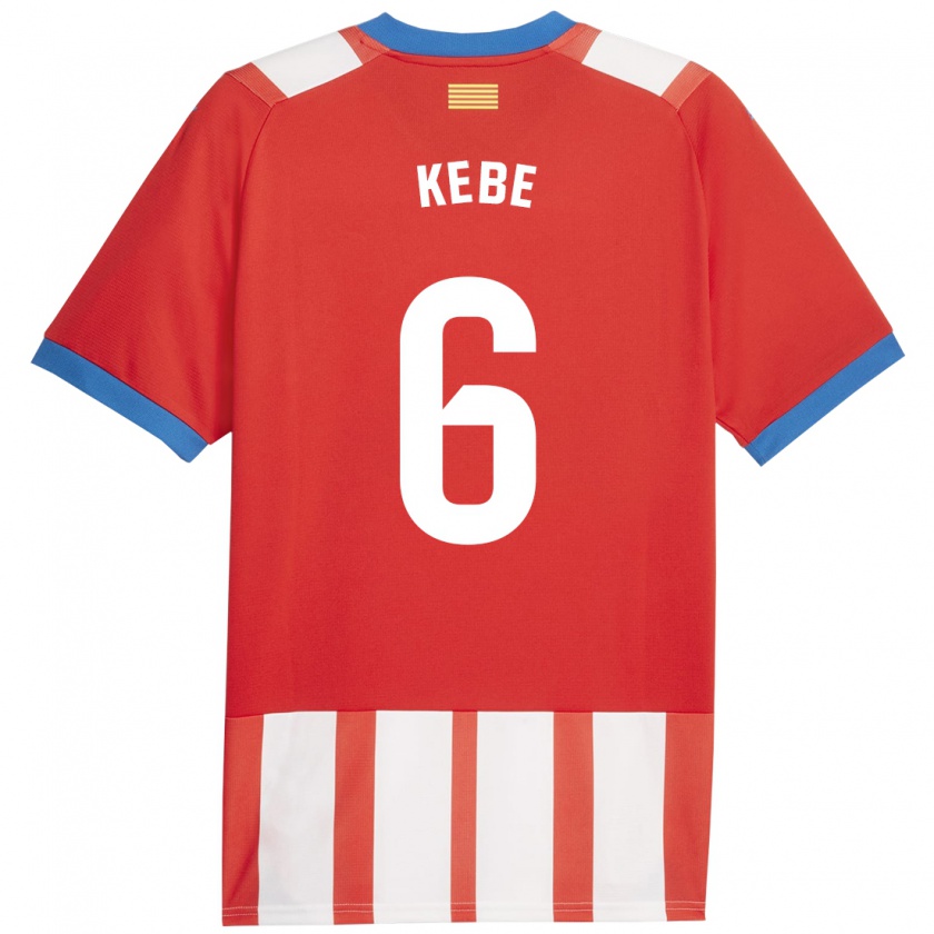 Kandiny Niño Camiseta Ibrahima Kébé #6 Rojo Blanco 1ª Equipación 2023/24 La Camisa