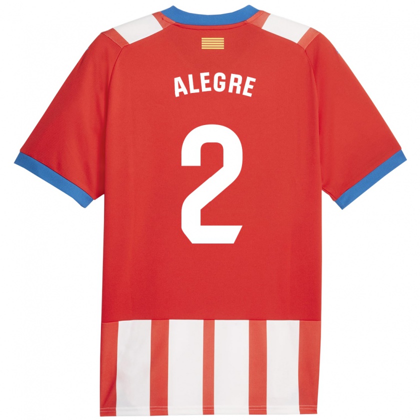 Kandiny Niño Camiseta Marc Alegre #2 Rojo Blanco 1ª Equipación 2023/24 La Camisa