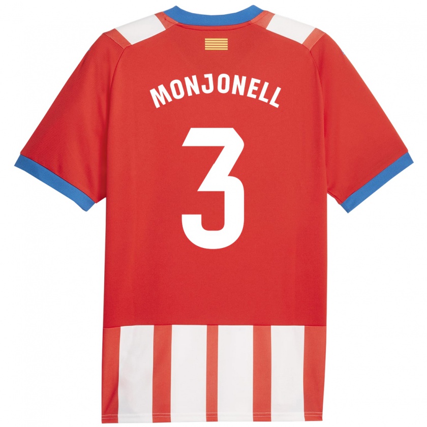 Kandiny Niño Camiseta Eric Monjonell #3 Rojo Blanco 1ª Equipación 2023/24 La Camisa