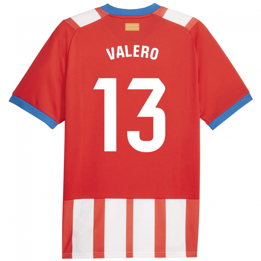 Kandiny Niño Camiseta Eliana Valero #13 Rojo Blanco 1ª Equipación 2023/24 La Camisa