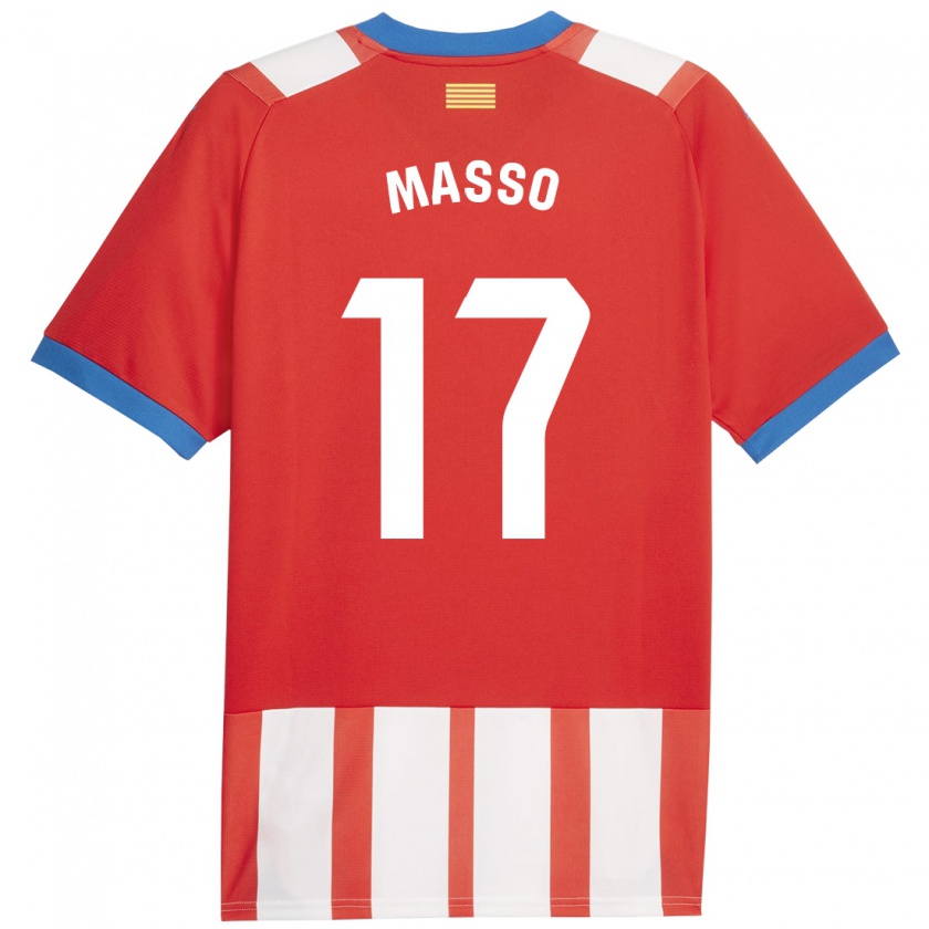 Kandiny Bambino Maglia Ainoa Massó #17 Rosso Bianco Kit Gara Home 2023/24 Maglietta