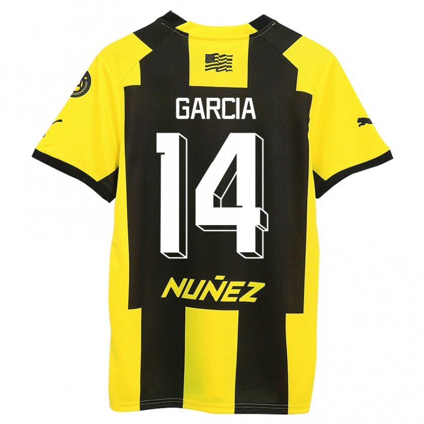 Kandiny Kinderen Damián García #14 Geel Zwart Thuisshirt Thuistenue 2023/24 T-Shirt België