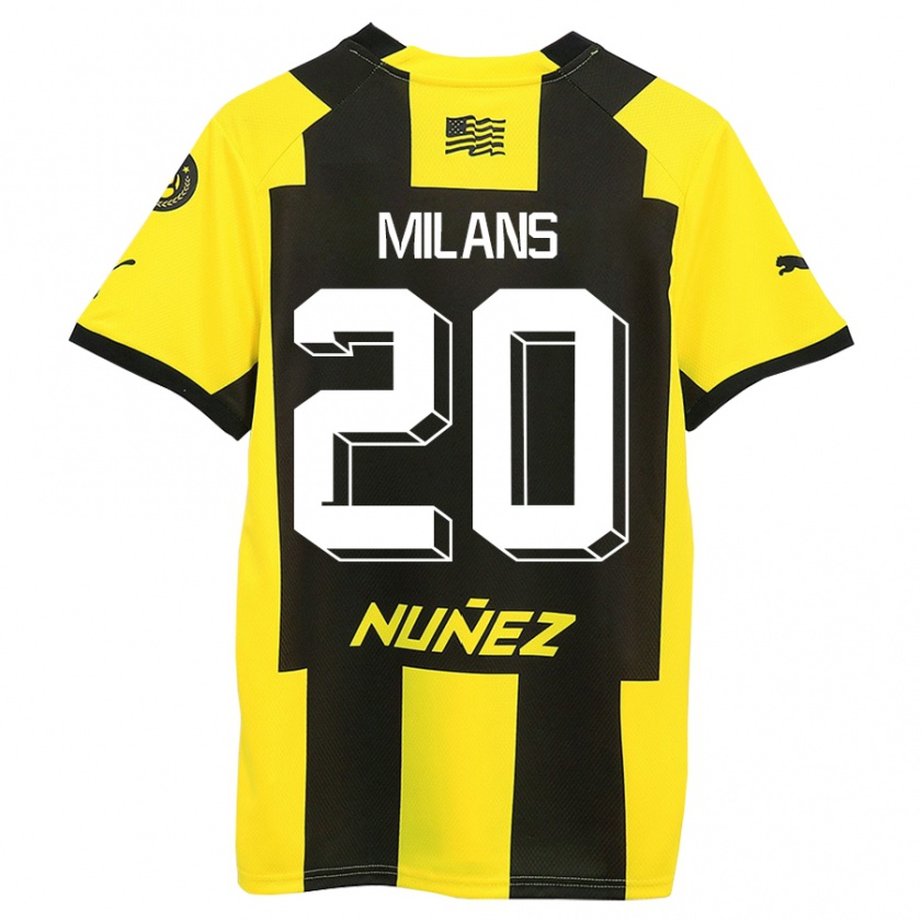 Kandiny Niño Camiseta Pedro Milans #20 Amarillo Negro 1ª Equipación 2023/24 La Camisa México