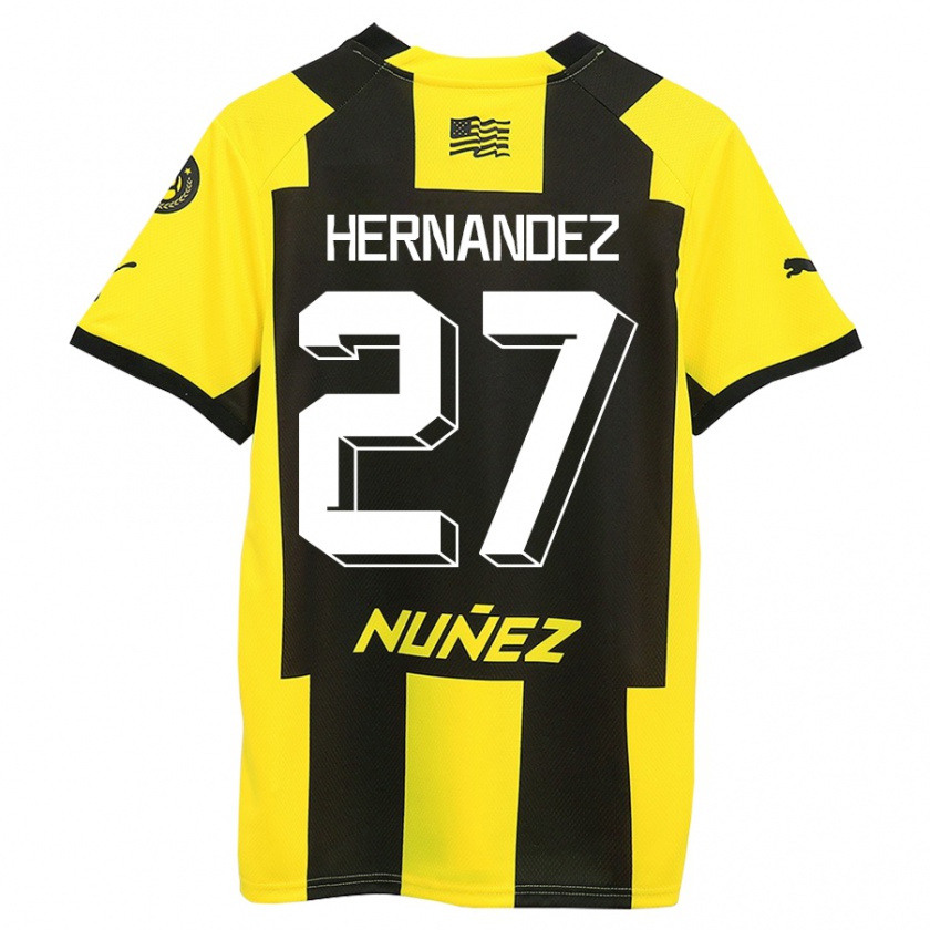 Kandiny Kinderen Lucas Hernández #27 Geel Zwart Thuisshirt Thuistenue 2023/24 T-Shirt België