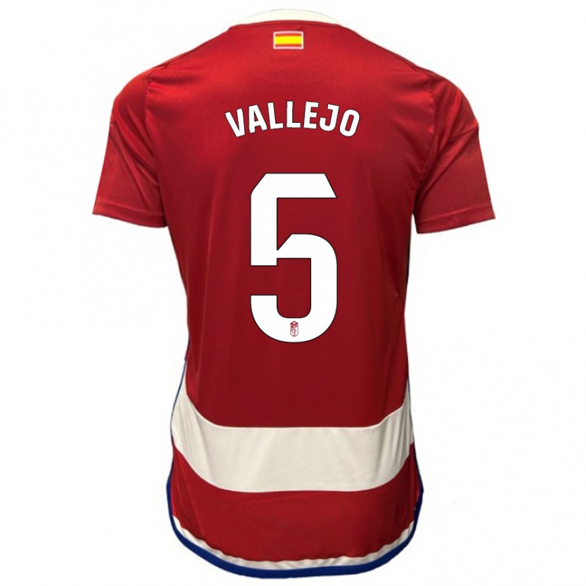 Kandiny Bambino Maglia Jesús Vallejo #5 Rosso Kit Gara Home 2023/24 Maglietta