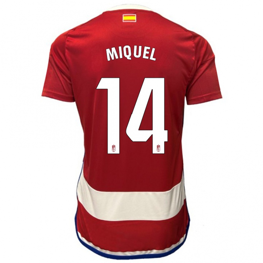 Kandiny Niño Camiseta Ignasi Miquel #14 Rojo 1ª Equipación 2023/24 La Camisa México