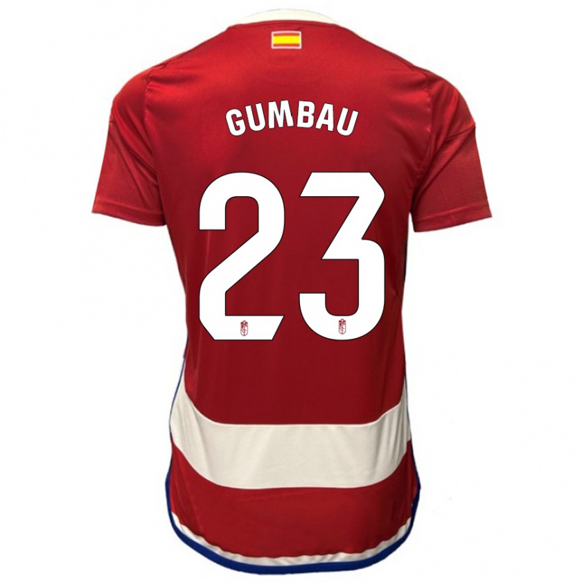 Kandiny Niño Camiseta Gerard Gumbau #23 Rojo 1ª Equipación 2023/24 La Camisa