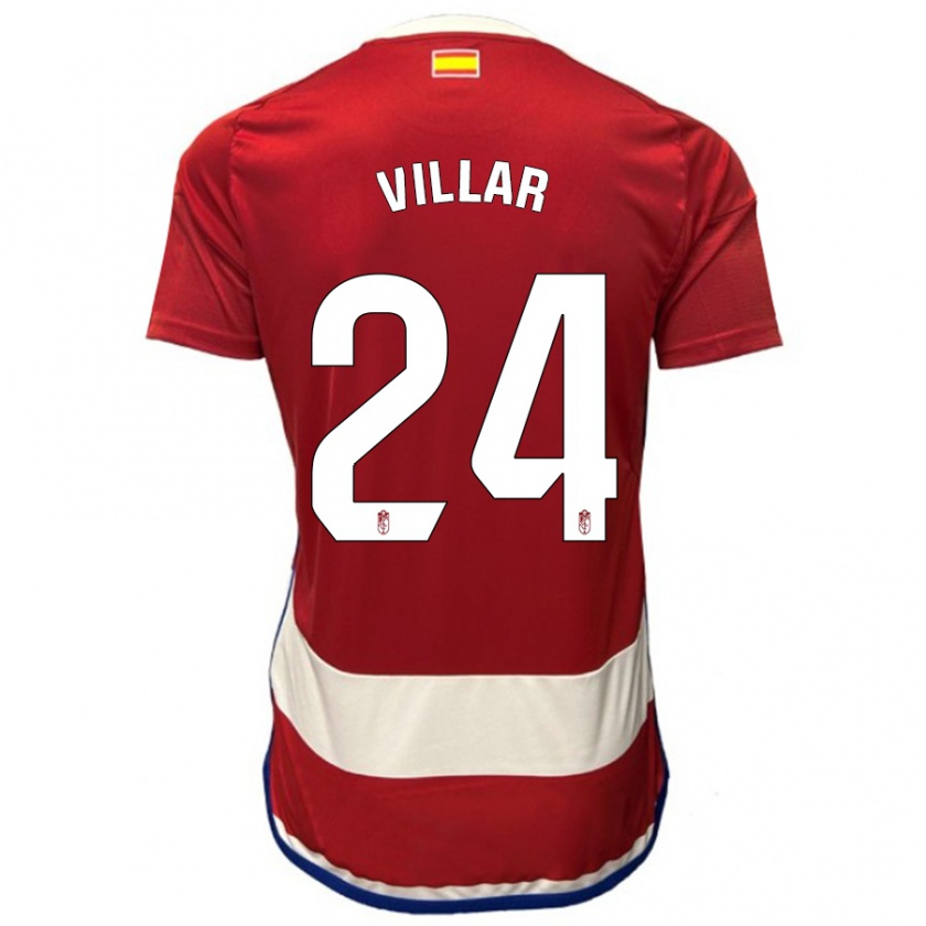 Kandiny Niño Camiseta Gonzalo Villar #24 Rojo 1ª Equipación 2023/24 La Camisa