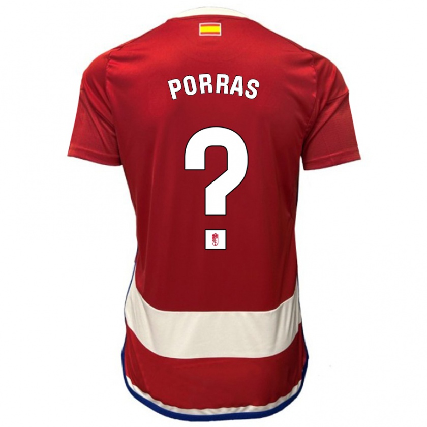 Kandiny Bambino Maglia Cristian Porras #0 Rosso Kit Gara Home 2023/24 Maglietta