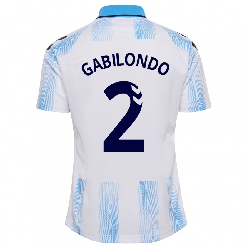 Kandiny Bambino Maglia Jokin Gabilondo #2 Bianco Blu Kit Gara Home 2023/24 Maglietta