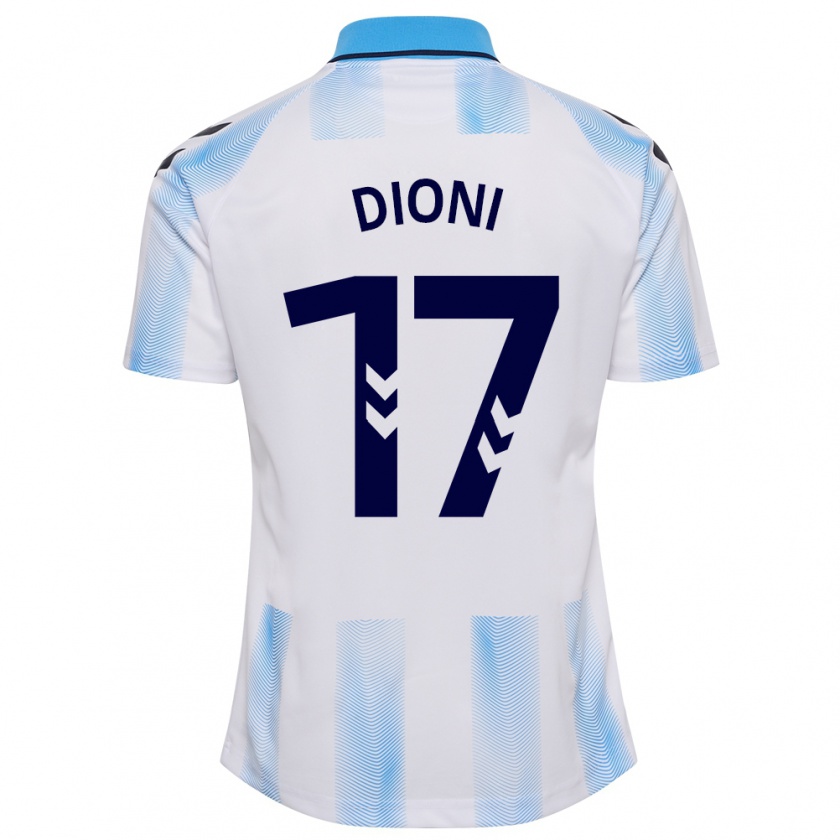 Kandiny Bambino Maglia Dioni #17 Bianco Blu Kit Gara Home 2023/24 Maglietta