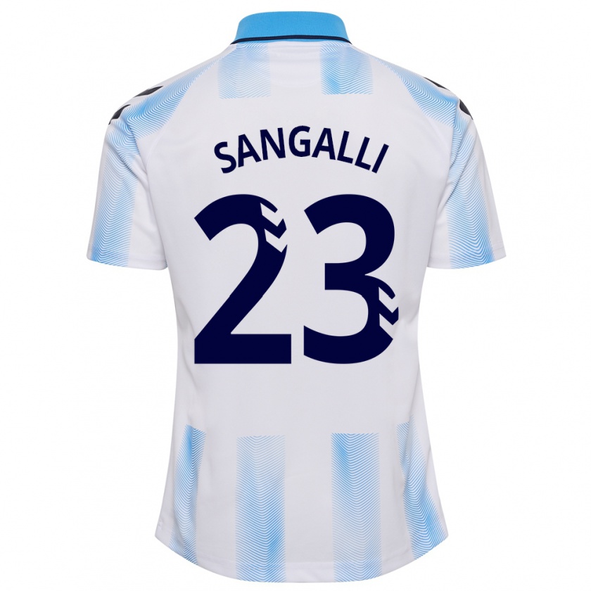 Kandiny Bambino Maglia Luca Sangalli #23 Bianco Blu Kit Gara Home 2023/24 Maglietta