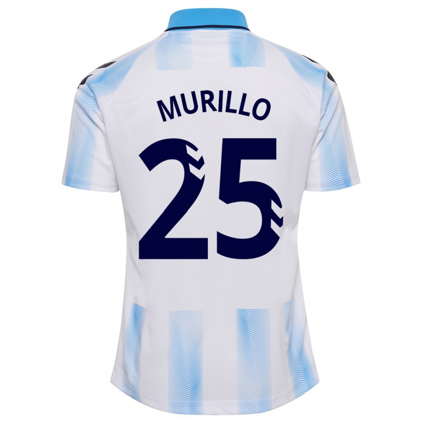 Kandiny Bambino Maglia Diego Murillo #25 Bianco Blu Kit Gara Home 2023/24 Maglietta